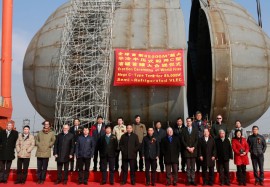 Qidong, Jiangsu, Dec 15, 2016 – Mega Tank Erection in WOE for the Maritime Gas Silk Road